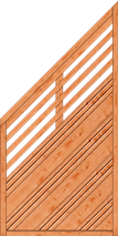 Sichtschutzzaun Bonn Pinie Abschluss 90 x 180/90 cm links