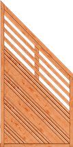 Sichtschutzzaun Bonn Pinie Abschluss 90 x 180/90 cm rechts