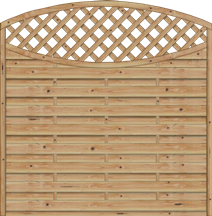 Bogendichtzaun Monegro 180x180/161 cm mit Rankgitter Lärche naturbelassen