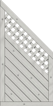 Sichtschutzelement Lugano 90x180/90 cm Abschluss mit Rankgitter Fichte Grau