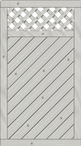 Sichtschutzelement Lugano 100x180 cm Tür mit Rankgitter Fichte Grau