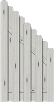 Bohlenzaun Vitoria 90x172/90 cm Abschluss Fichte Grau