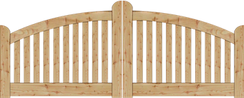 Gartenzaun Norderney, 300x90/80/120 cm, Doppeltor, Lärche naturbelassen