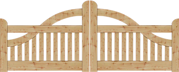 Gartentor Ammerland geschwungen 300x120/90cm Doppeltor Lärche naturbelassen