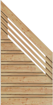 Calabria Sichtschutz Lärche/Douglasie 90x180/90 cm rechts mit Ziergitter