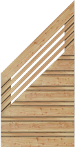 Calabria Sichtschutz Lärche/Douglasie 90x180/90 cm links mit Ziergitter