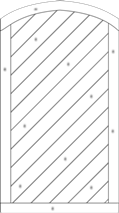 Dichtzaun Lyon 100x180/165 cm Tür geschlossen Fichte Grauweiß