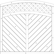 Dichtzaun Lyon 180x180/165 cm mit Rankgitter Fichte Grauweiß