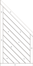 Sichtschutzelement Lugano 90x180/90 cm Abschluss geschlossen Fichte Grauweiß