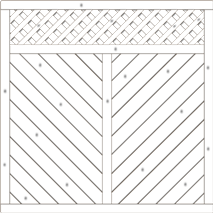 Sichtschutzelement Lugano 180x180 cm mit Rankgitter Fichte Grauweiß