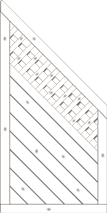 Sichtschutzelement Lugano 90x180/90 cm Abschluss mit Rankgitter Fichte Grauweiß