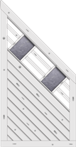 Sichtschutzzaun Linea 90x180/90 cm Abschluss Fichte Grauweiß