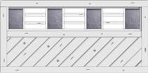 Sichtschutzzaun Linea 180x90 cm Vorgartenzaun Fichte Grauweiß