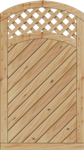 Dichtzaun Lyon 100x180/165 cm Tür mit Rankgitter Lärche naturbelassen