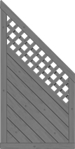 Sichtschutzelement Lugano 90x180/90 cm Abschluss mit Rankgitter Fichte Granit