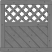 Vorgartenzaun Lugano 90x90 cm Vorgartenzaun mit Rankgitter Fichte Granit