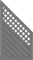 Dichtzaun Lyon 90x165/80 cm Abschluss mit Rankgitter Fichte Granit