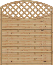 Bogendichtzaun Monegro 150x180/161 cm mit Rankgitter Lärche naturbelassen