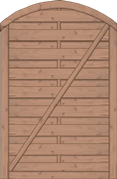 Bogendichtzaun Monegro 100x150/131 cm Tür Fichte braun