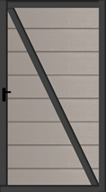 Systemzaun Kingston XL cWPC Steingrau Türelement DIN rechts 100 x 181 cm