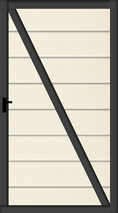 Systemzaun Kingston XL cWPC Beige Türelement DIN rechts 100 x 181 cm
