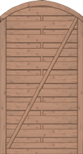 Bogendichtzaun Monegro 100x180/161 cm Tür Fichte hellbraun