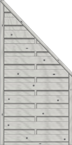 Dichtzaun Madras 90x180/90 cm Abschluss Fichte Struktur Grau