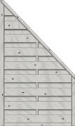 Dichtzaun Madras 90x150/60 cm Abschluss Fichte Struktur Grau