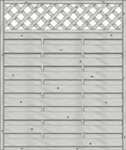 Dichtzaun Madras 150x180 cm mit Rankgitter Fichte Struktur Grau