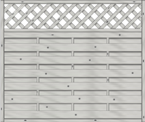 Dichtzaun Madras 180x150 cm mit Rankgitter Fichte Struktur Grau