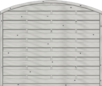 Bogendichtzaun Monegro 180x150/131 cm geschlossen Fichte Struktur Grau