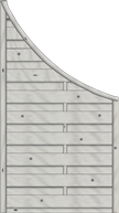Bogendichtzaun Monegro 90x161/90 cm Abschluss Fichte Struktur Grau