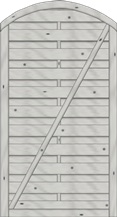 Bogendichtzaun Monegro 100x180/161 cm Tür Fichte Struktur Grau