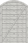 Bogendichtzaun Monegro 100x150/131 cm Tür Fichte Struktur Grau