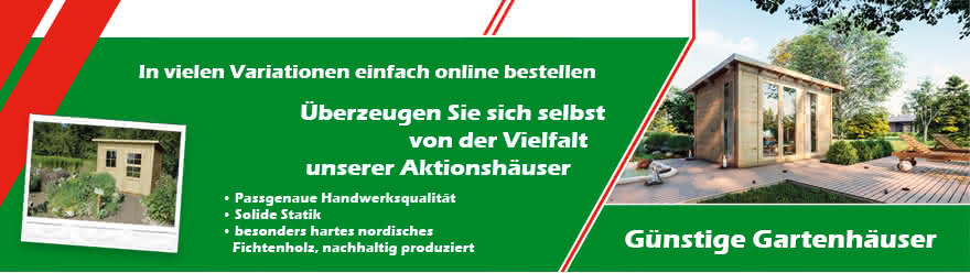 Gartenhäuser aus Holz günstig