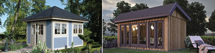 Gartenhäuser in Ständerwerksbauweise