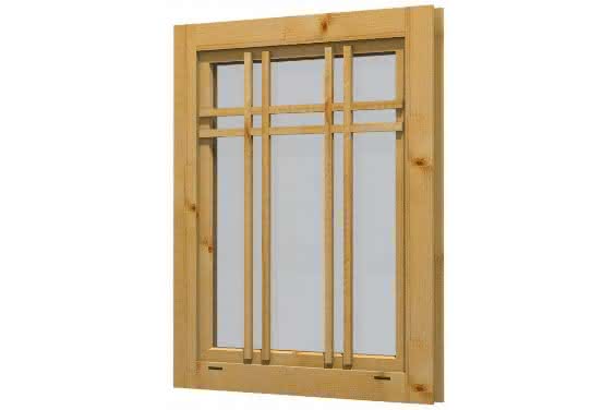 Blockhaus-Fenster F 71 80x99 cm isolierverglast, Dreh-Kipp, für 45 mm BB, öffnet nach innen F71 isolierverglast | 45 mm