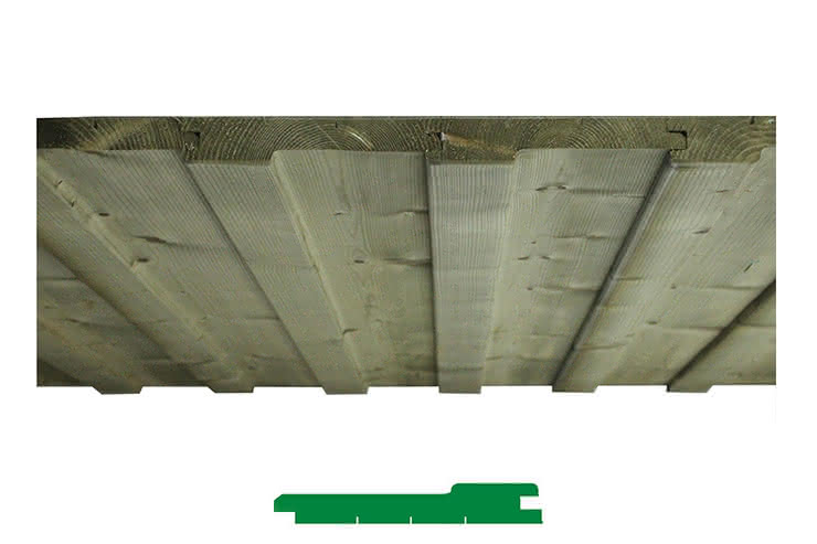 28 x 146 mm Kombideckel-Profil, Fichte kesseldruckimprägniert