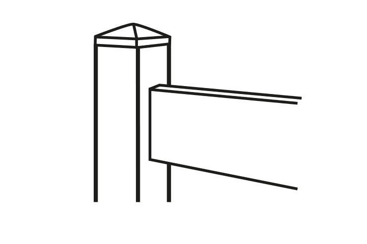 End-Pfosten 127x127x2000 mm für Joda® Weidezaun-System 3-Rail aus Kunststoff weiß End-Pfosten