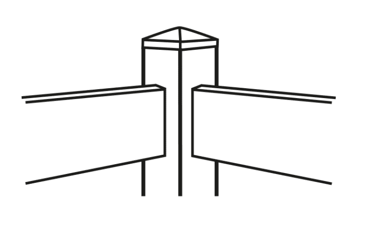 Eck-Pfosten 127x127x2000 mm für Joda® Weidezaun-System 3-Rail aus Kunststoff weiß Eck-Pfosten
