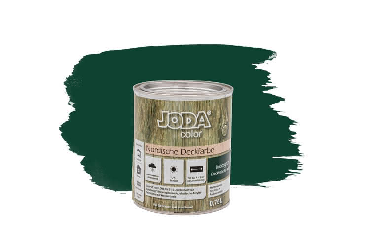 Joda®color Nordische Deckfarbe 0,75 Liter Moosgrün 0,75 Liter | Moosgrün