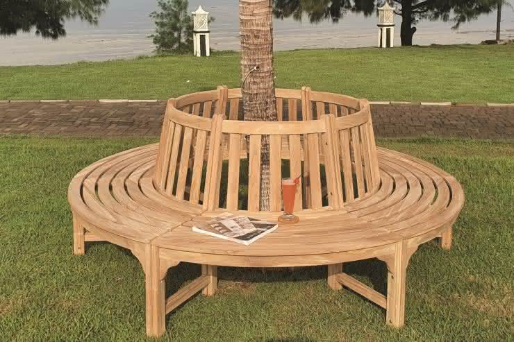 Baumbank aus Teakholz