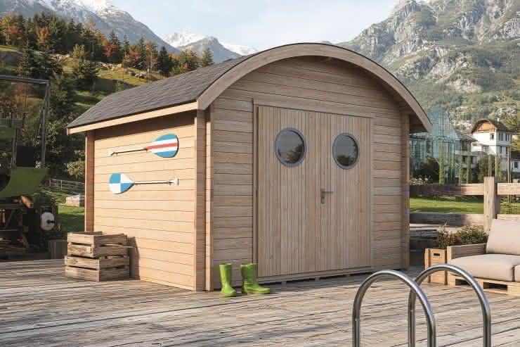 Gartenhaus mit Tonnendach 