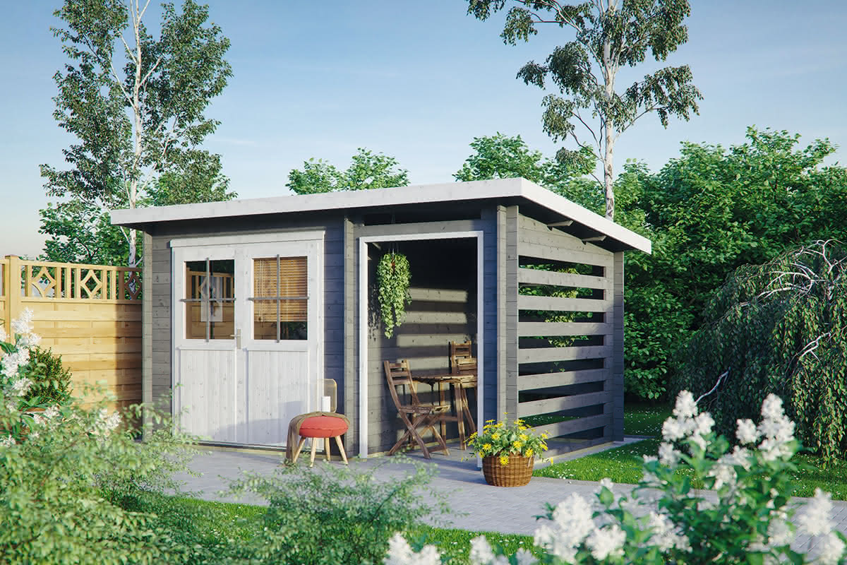 Gartenhaus mit Anbau 518 x 368 cm | 45 mm