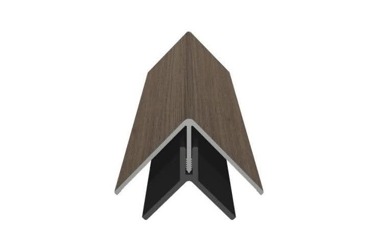 Eck-Profil zweiteilig für PVC-Fassade, foliert, 50x50x6000 mm anteak anteak