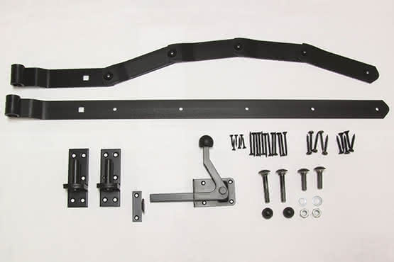 Einzeltorbeschlag gebogen schwarz verzinkt schwarz verzinkt