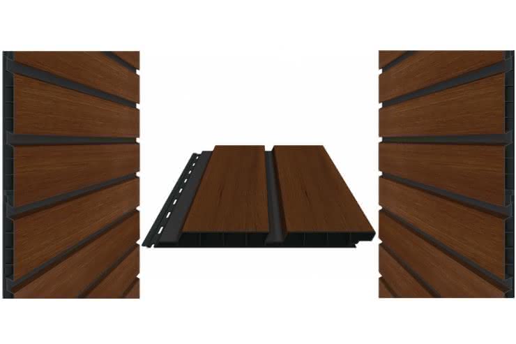 PVC-Fassaden-Doppelprofil mit Schattenfuge, foliert, 17x200x6000 mm 