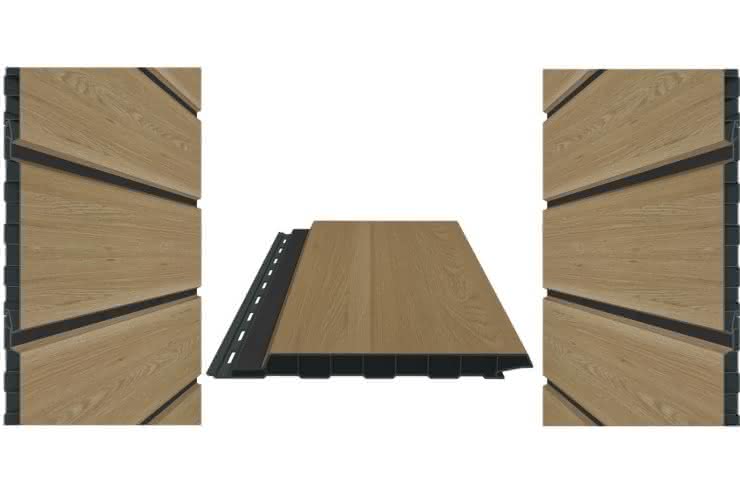 PVC-Fassaden-Einfachprofil mit Schattenfuge, foliert, 17x180x6000 mm 