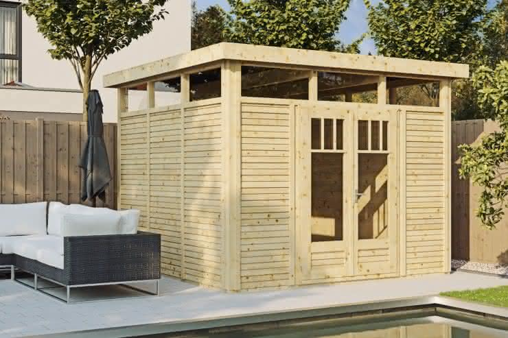 Gartenhaus Rantum 30/20, Fichte naturbelassen 309 x 209 cm