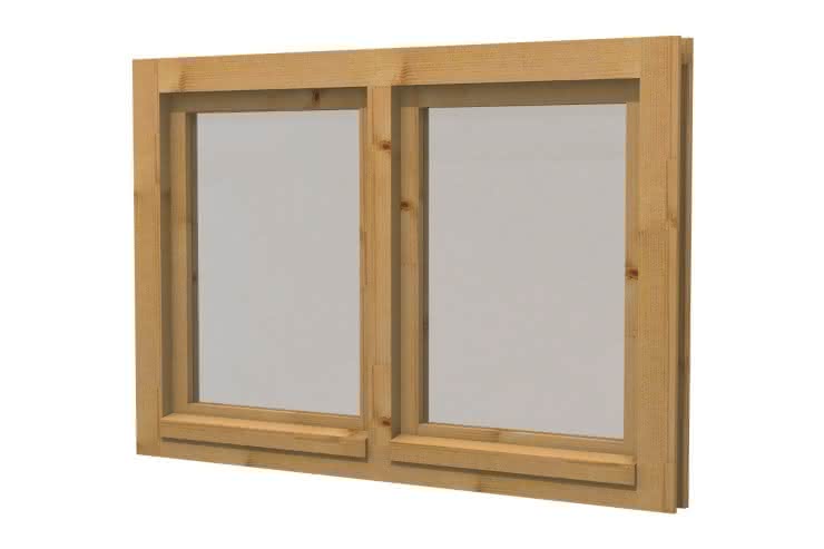 Gartenhaus-Fenster F 31, 133 x 90 cm, einfachverglast, Dreh-Kipp, für 45 mm BB, öffnet nach innen F31 | 45 mm